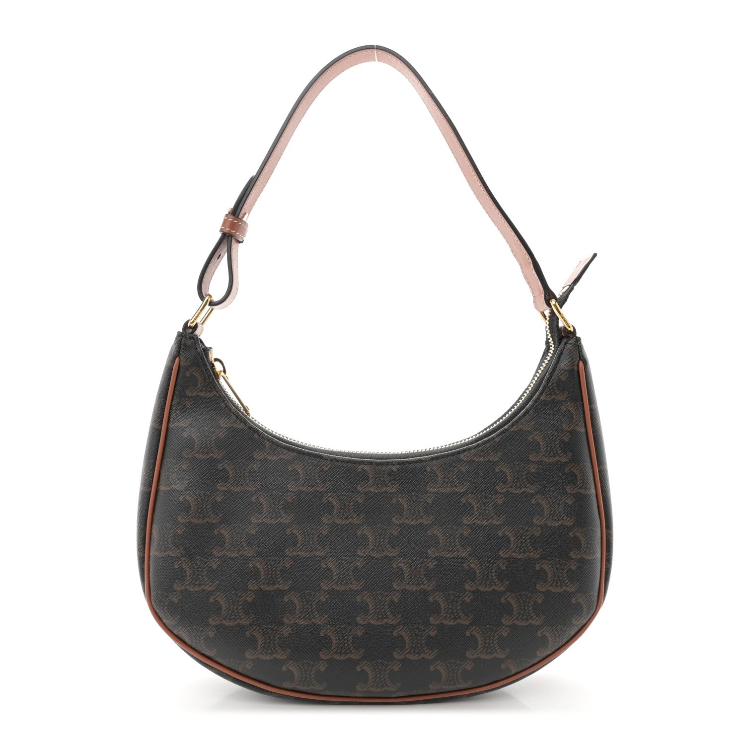 Celine Triomphe Canvas Calfskin Ava Shoulder Bag Tan 1 of 10