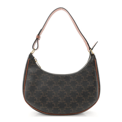 Celine Triomphe Canvas Calfskin Ava Shoulder Bag Tan 1 of 10