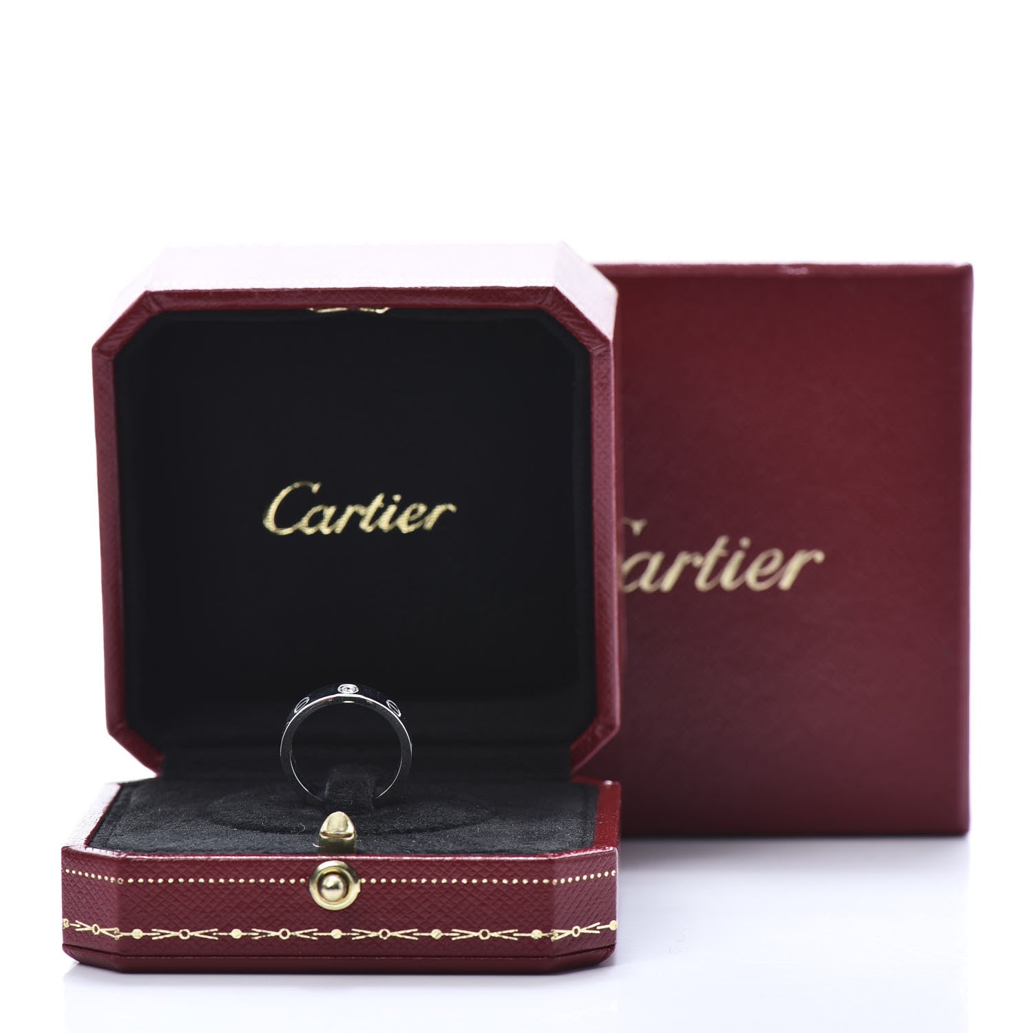 Cartier 18K White Gold Diamond 4mm LOVE Wedding Band Ring 48 4.5 5 of 5