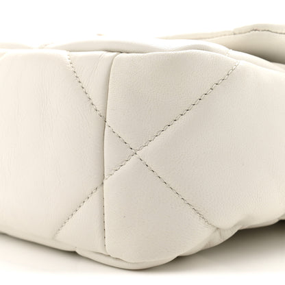 Chanel Goatskin Quilted Medium Chanel 19 Flap White 10 of 11