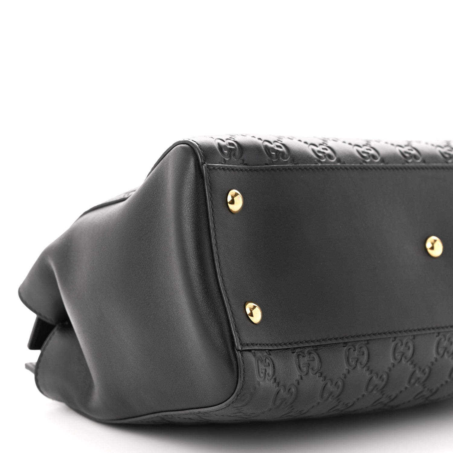 Gucci Guccissima Signature Medium Shoulder Tote Bag Black 9 of 10