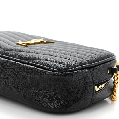 Saint Laurent Grain De Poudre Matelasse Monogram Mini Lou Camera Bag Black 9 of 9