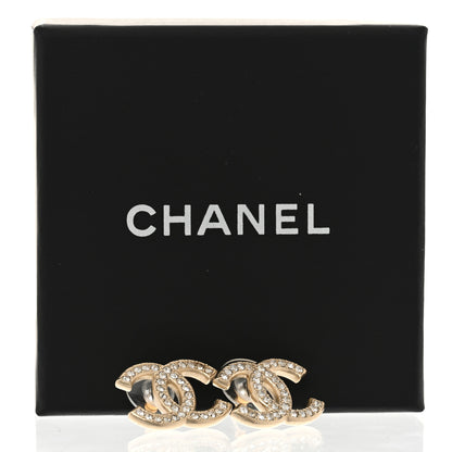Chanel Crystal CC Earrings Gold 5 of 5