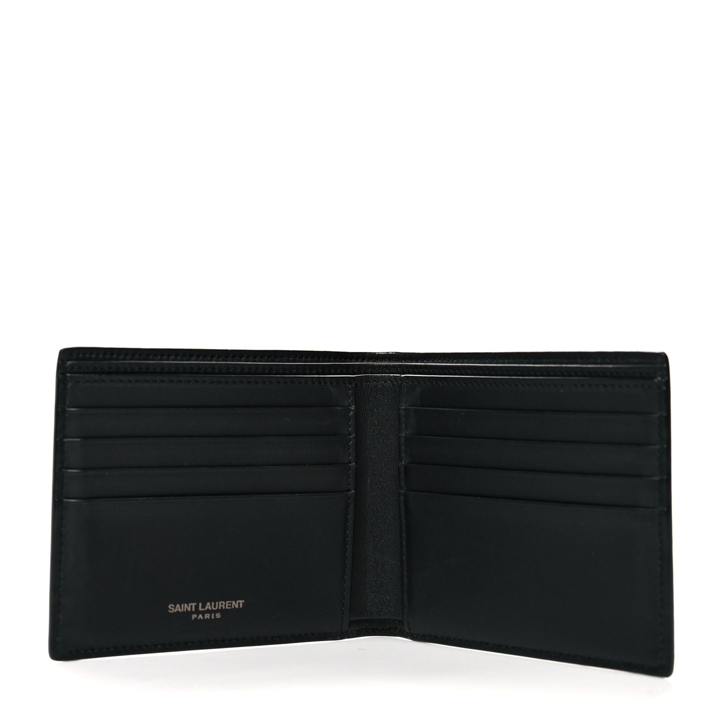 Calfskin Crocodile Embossed Monogram Bifold Wallet Black