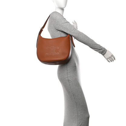Celine Supple Calfskin Medium Triomphe Heloise Shoulder Bag Tan 2 of 10