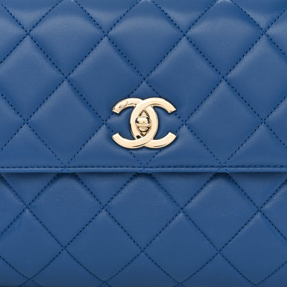 Chanel Lambskin Quilted Medium Trendy CC Flap Dual Handle Bag Dark Blue 8 of 11