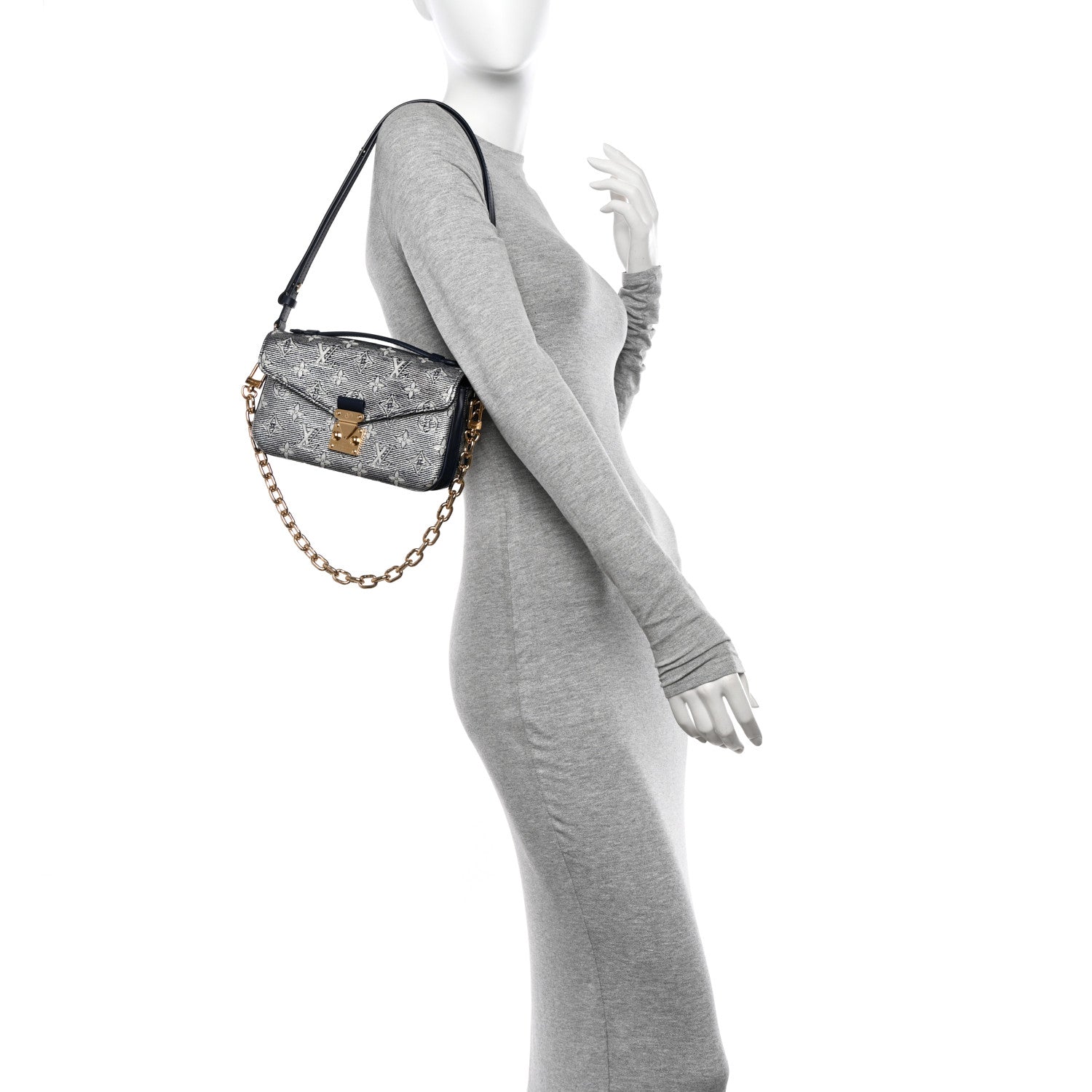 Louis Vuitton Monoglam Pochette Metis East West Blue 2 of 9