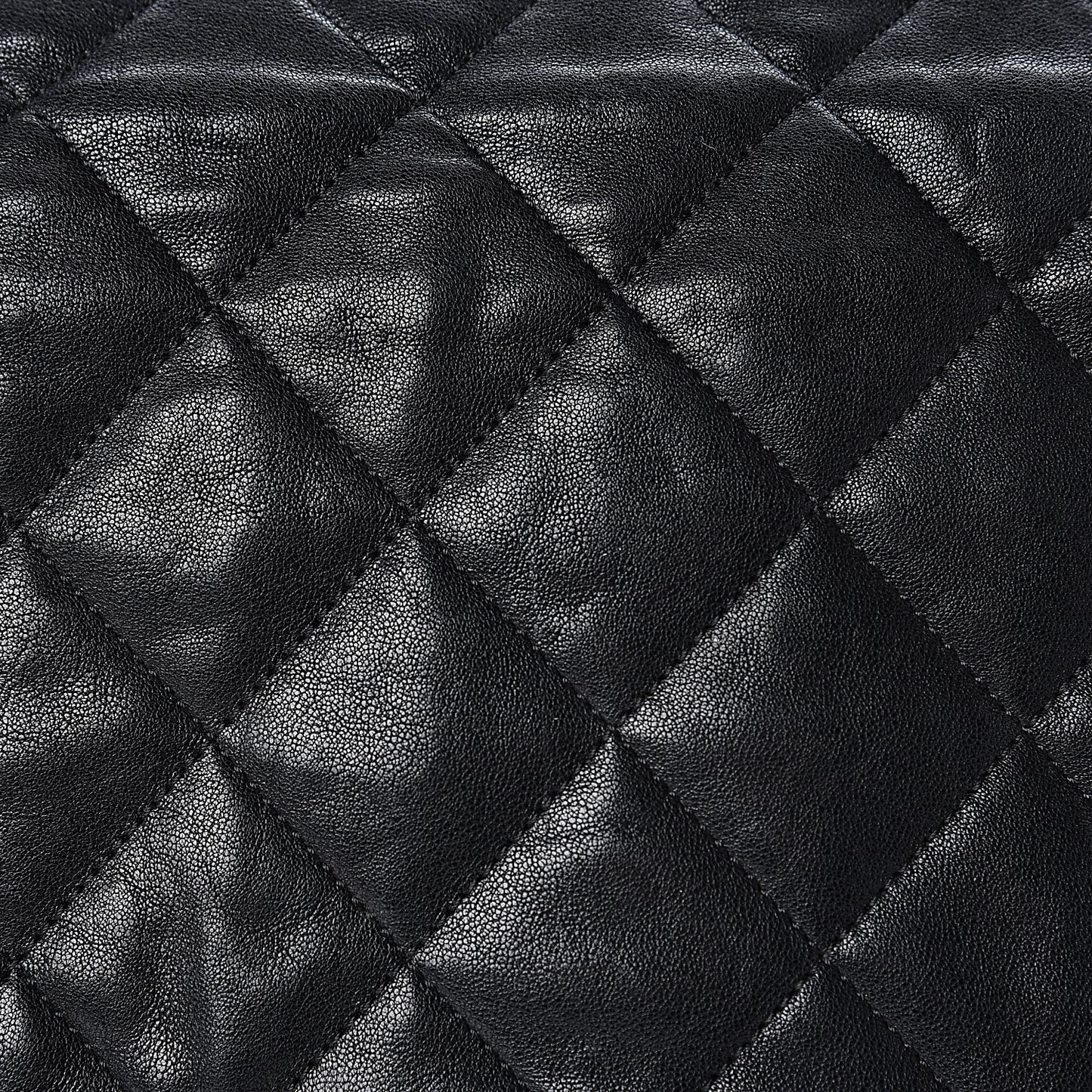Washed Lambskin Quilted Maxi Chain Around Flap Black