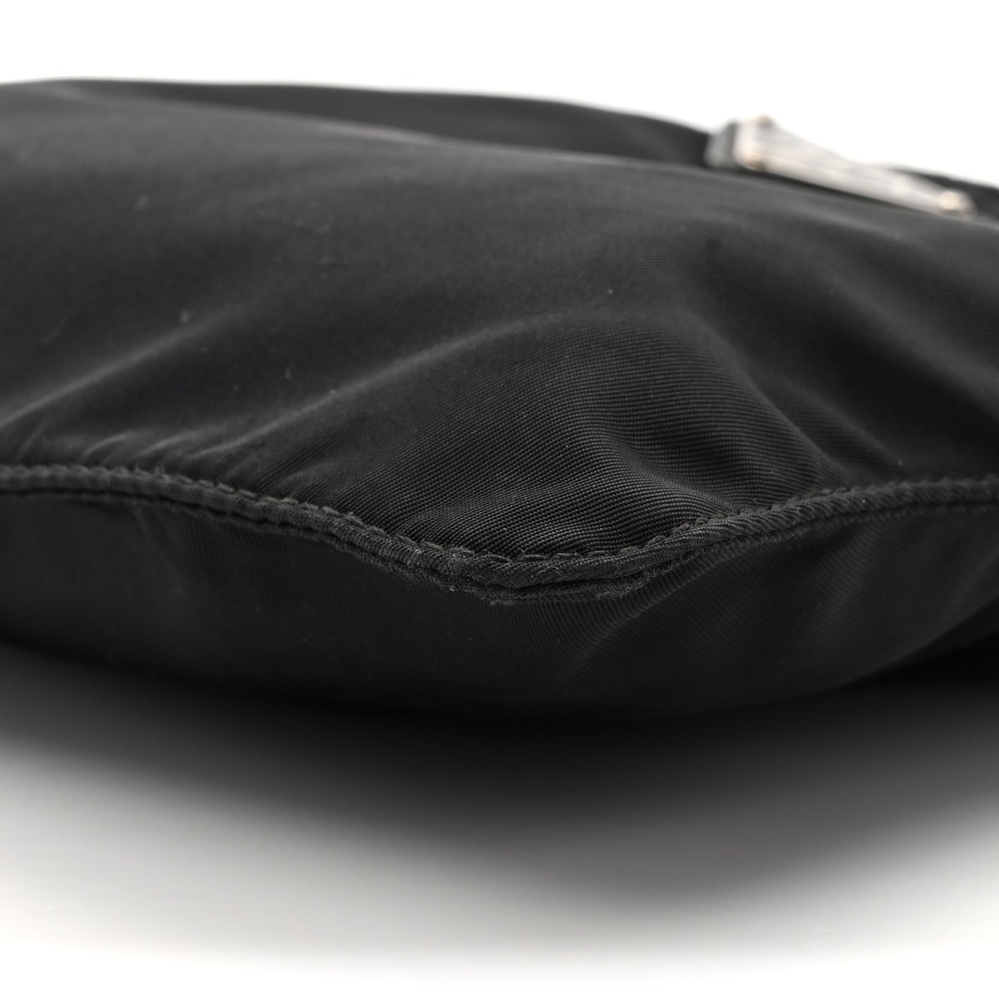 Tessuto Nylon Saffiano Flat Messenger Bag Black