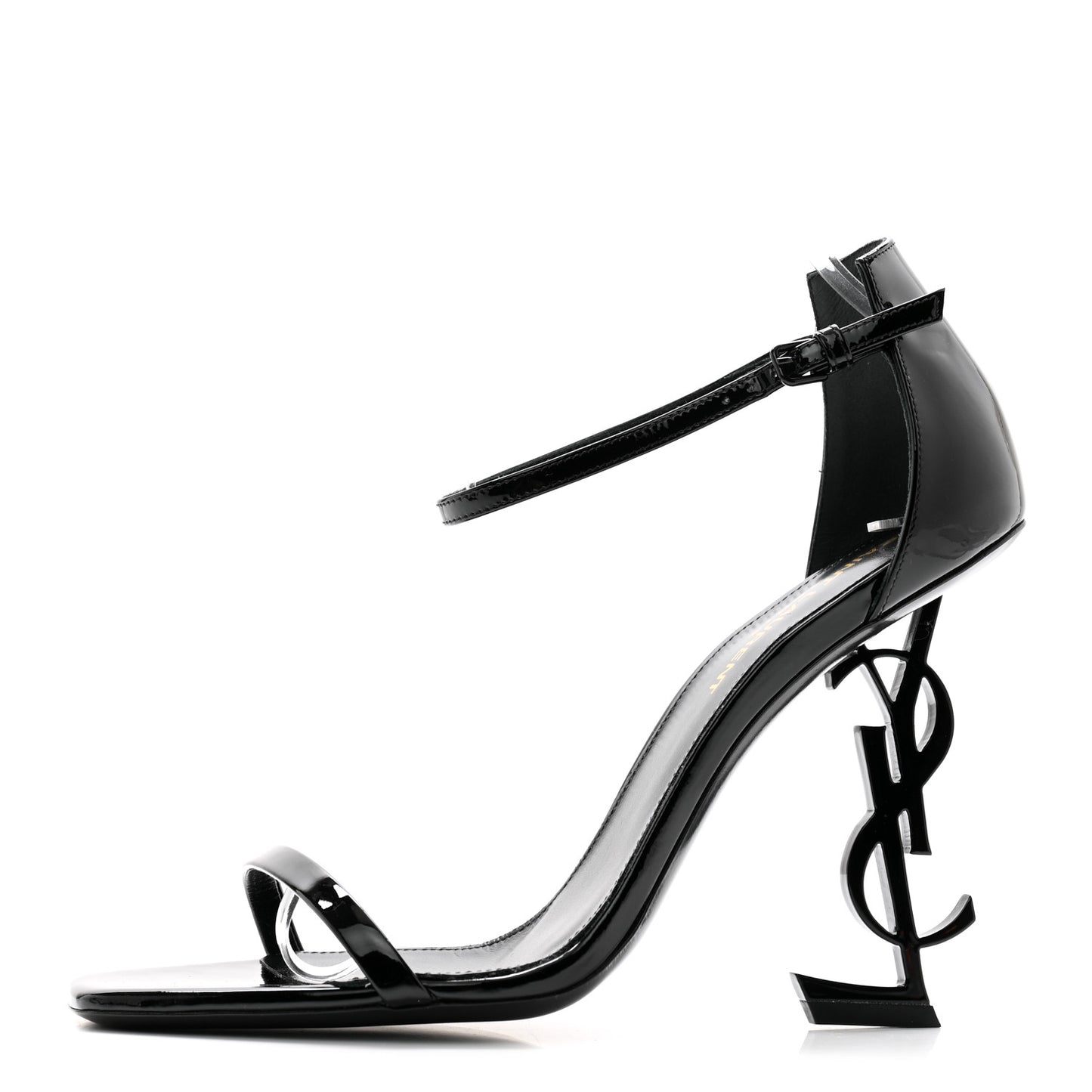 Patent Calfskin Opyum 110 Sandals 38.5 Black