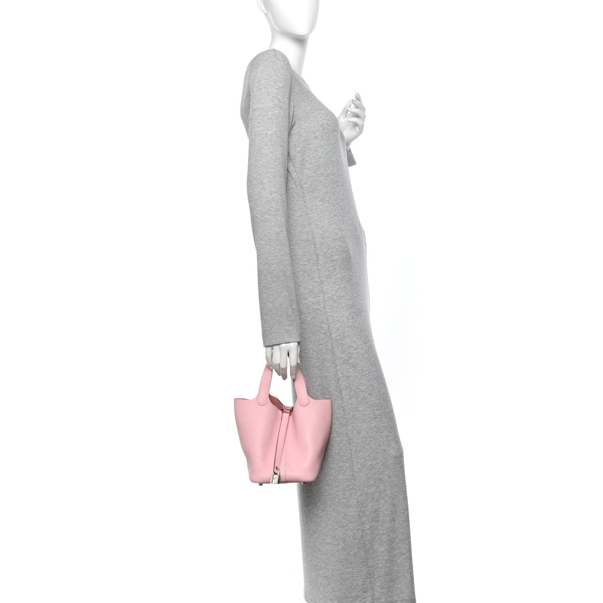 Hermes Taurillon Clemence Picotin Lock 18 PM Rose Sakura 2 of 12