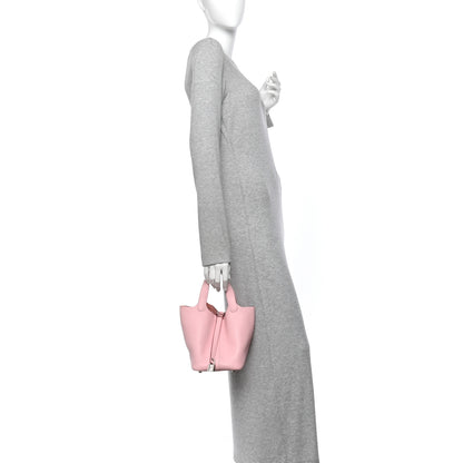 Hermes Taurillon Clemence Picotin Lock 18 PM Rose Sakura 2 of 12
