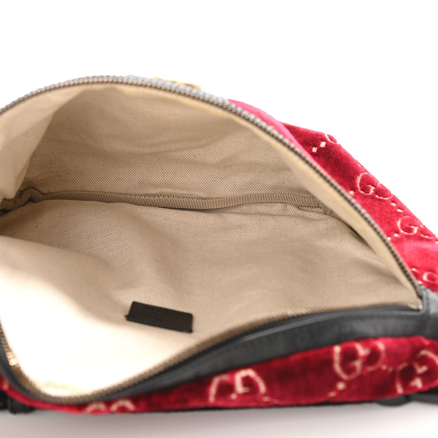 GG Monogram Velvet Belt Bag Red Cipria