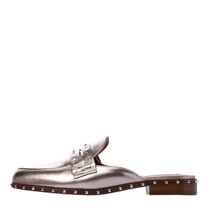 Valentino Garavani Metallic Lambskin Soul Rockstud Mules 39.5 Lipstick 1 of 4