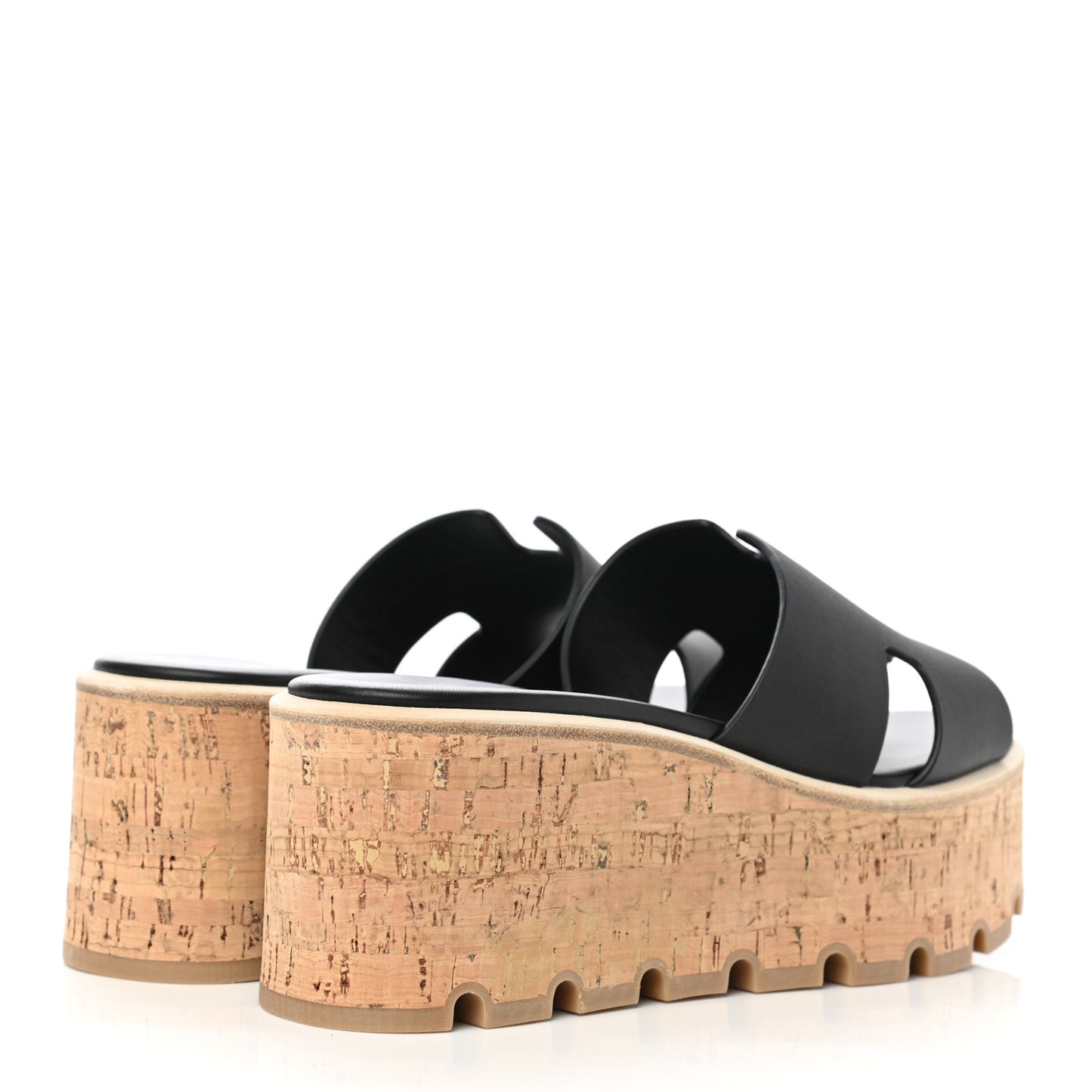 Calfskin Cork Eze 30 Sandals 36 Black