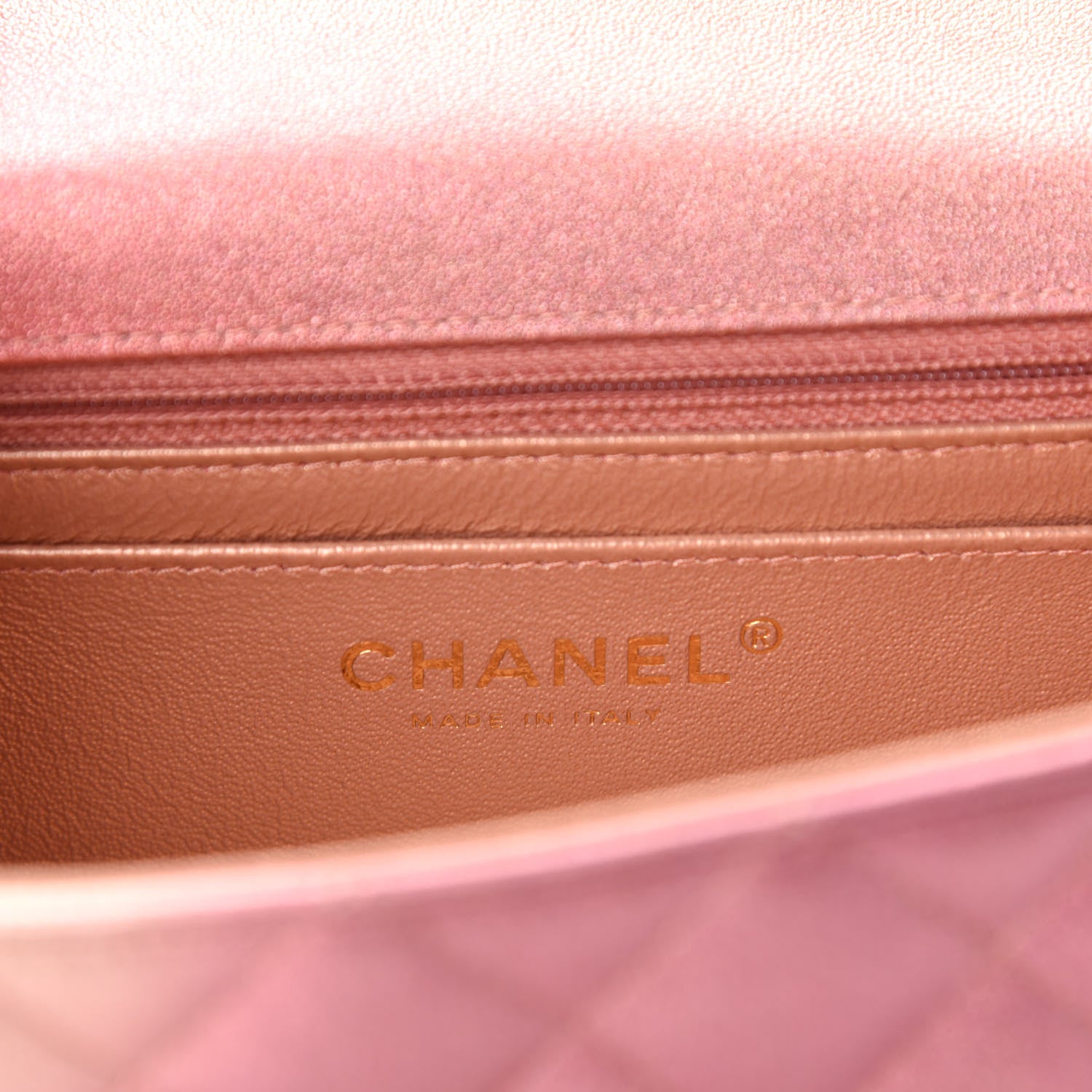 Chanel Metallic Lambskin Quilted Ombre Mini Rectangular Flap Pink 8 of 10
