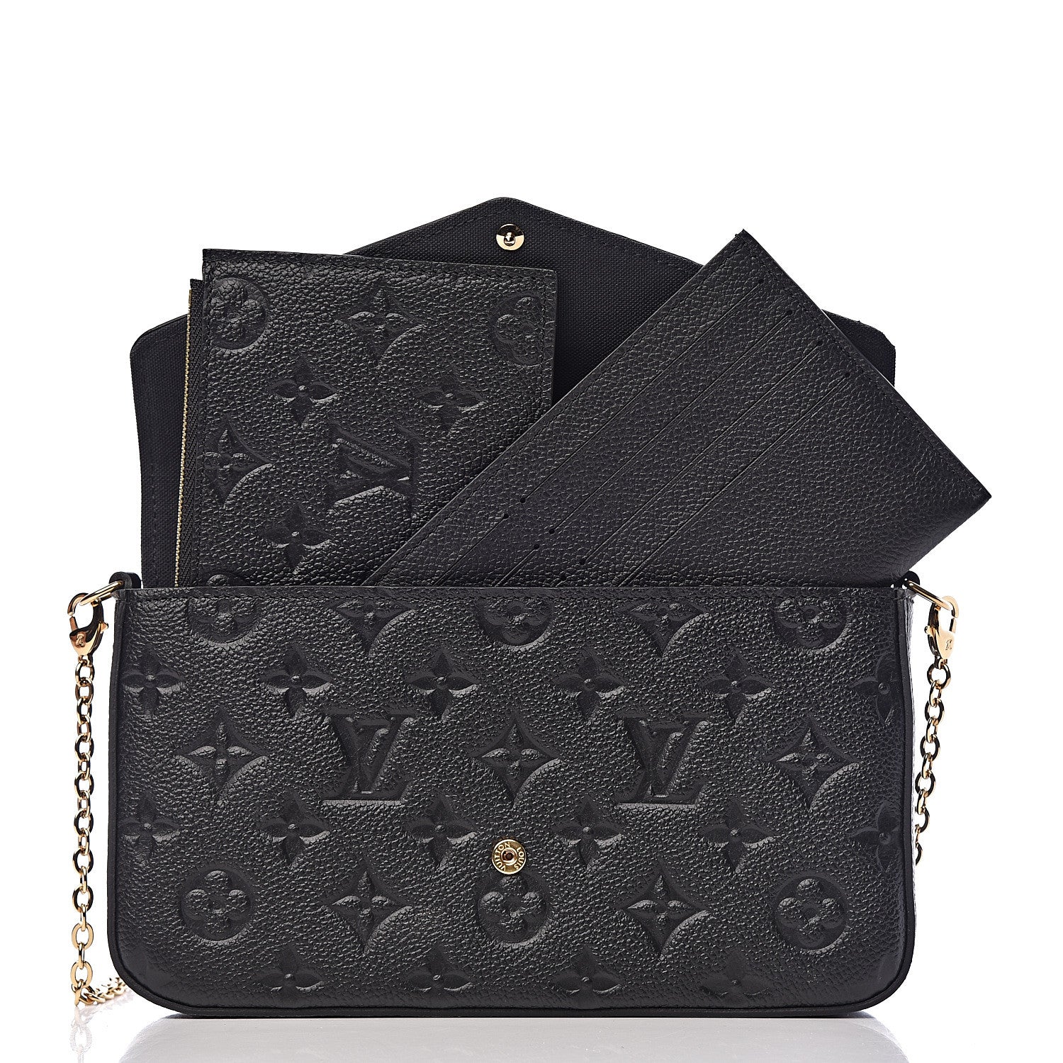 Louis Vuitton Empreinte Pochette Felicie Chain Wallet Black 9 of 12