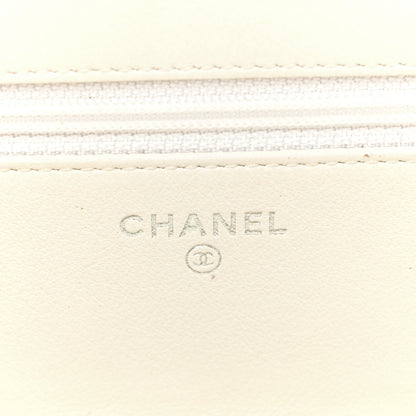 Chanel Metallic Caviar Sevruga Wallet on Chain WOC White 6 of 11