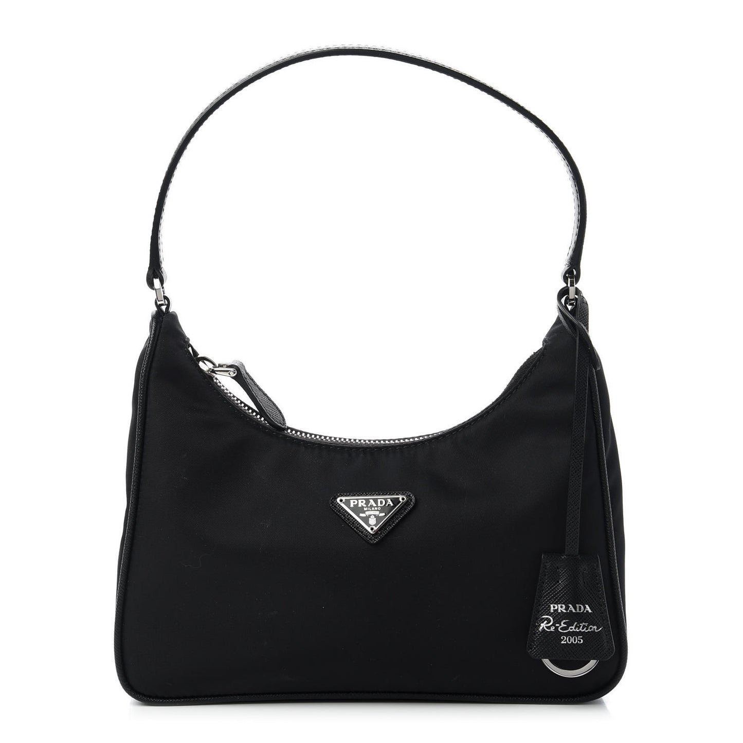 Tessuto Nylon Saffiano Mini Re-Edition 2005 Bag Black