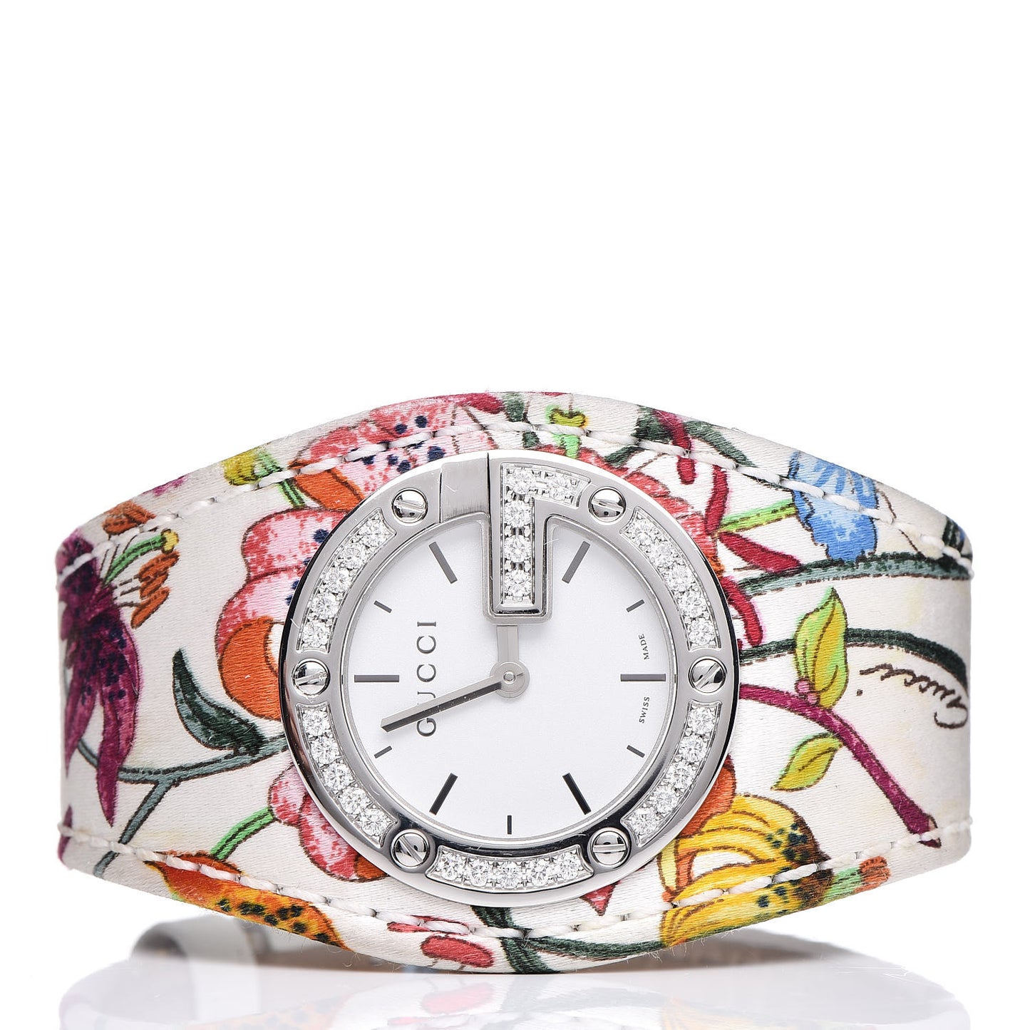 Stainless Steel Canvas Diamond Bezel 31mm 104 Flower Quartz Watch
