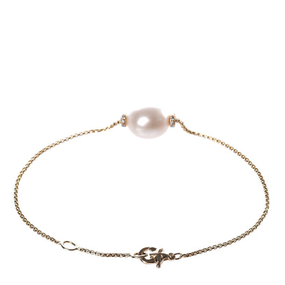 David Yurman 18K Yellow Gold South Sea Pearl Diamond Solari Single Station Adjustable Bracelet White 3 of 5