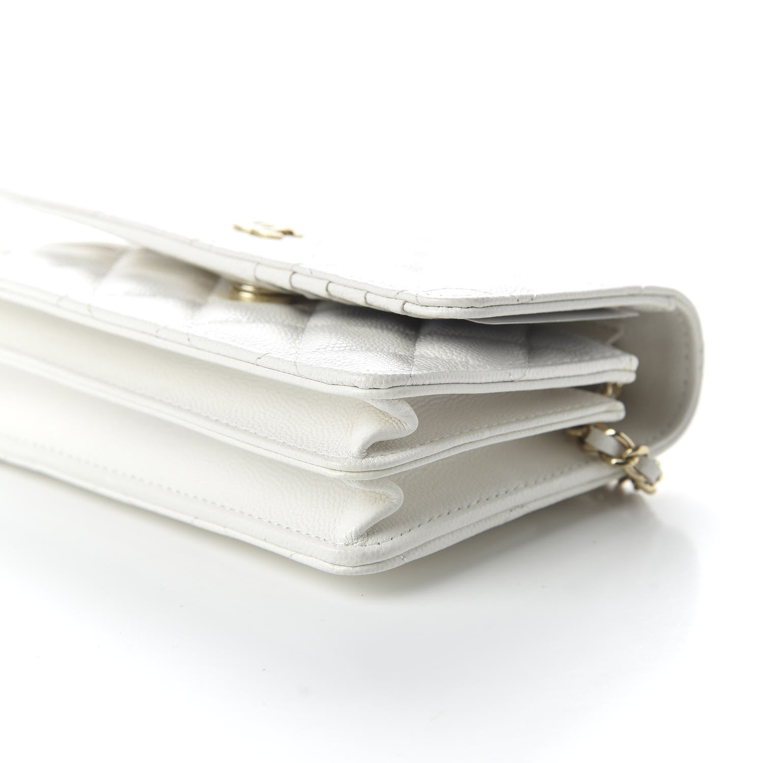 Chanel Caviar Quilted Mini Wallet On Chain WOC White 7 of 11