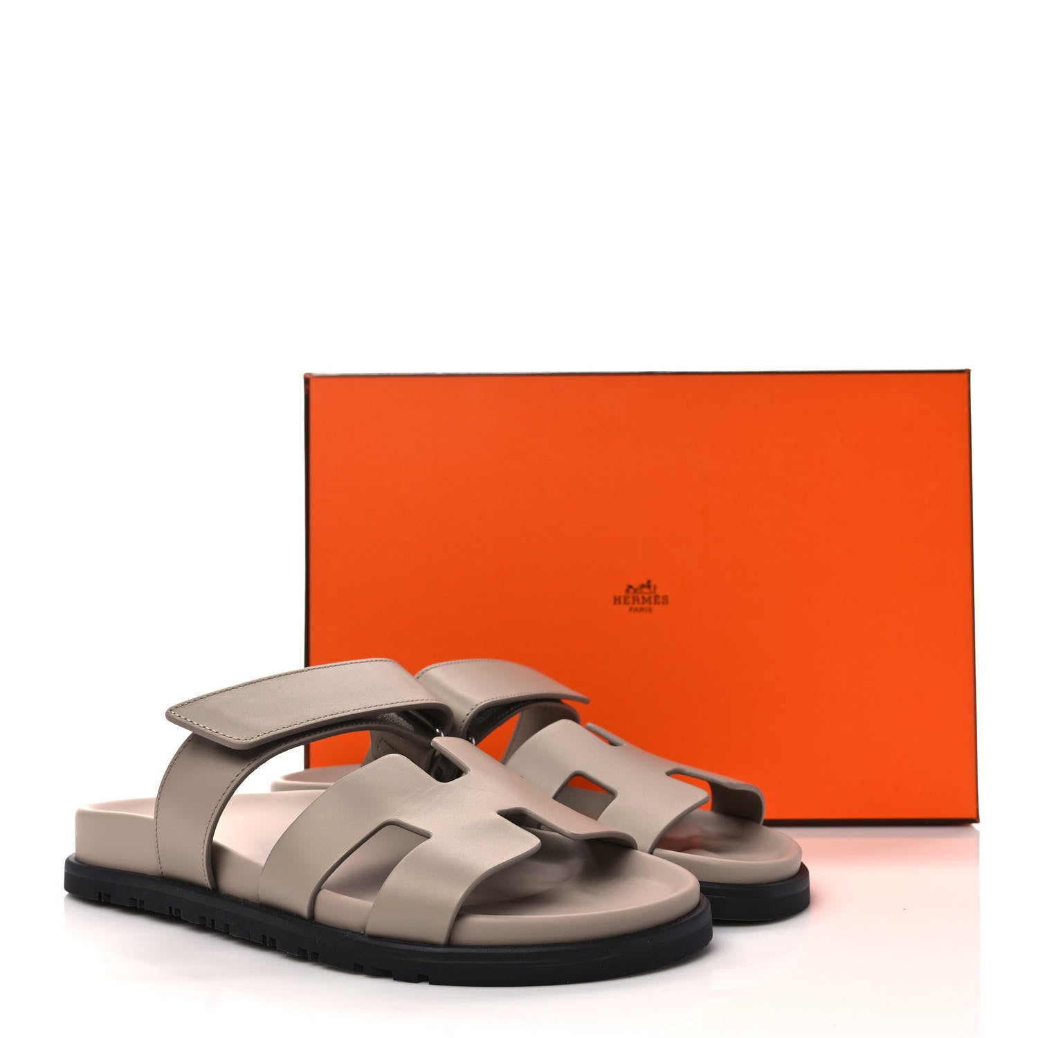 Hermes Calfskin Womens Chypre Sandals 37 Beige Mastic 9 of 9