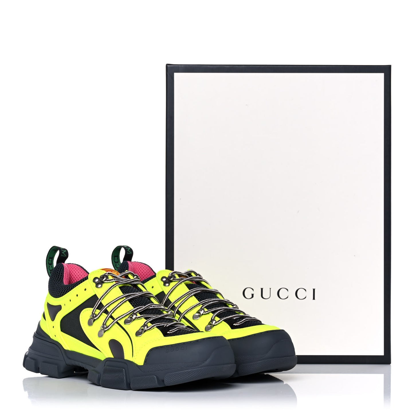 X SEGA Mesh Technical Canvas Calfskin Reflective Mens Flashtrek Sneakers 9 Neon Yellow Lotus