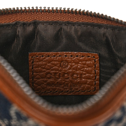 Gucci New Denim GG Monogram Dollar Calfskin Retro Interlocking G Coin Case Card Holder Blue Tea Cuir Epilog 6 of 8
