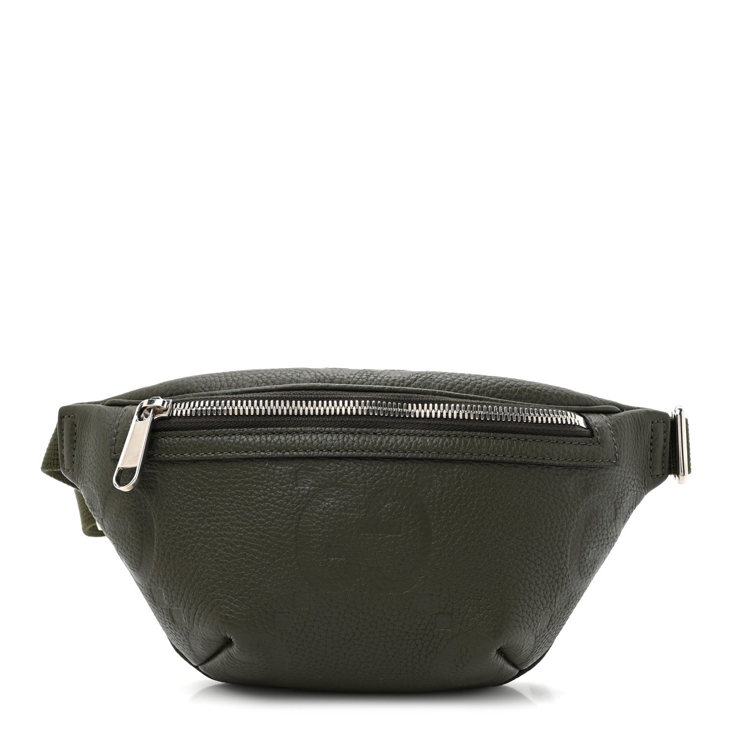 Gucci Piuma Calfskin Jumbo GG Embossed Small Belt Bag Dark Green 1 of 10