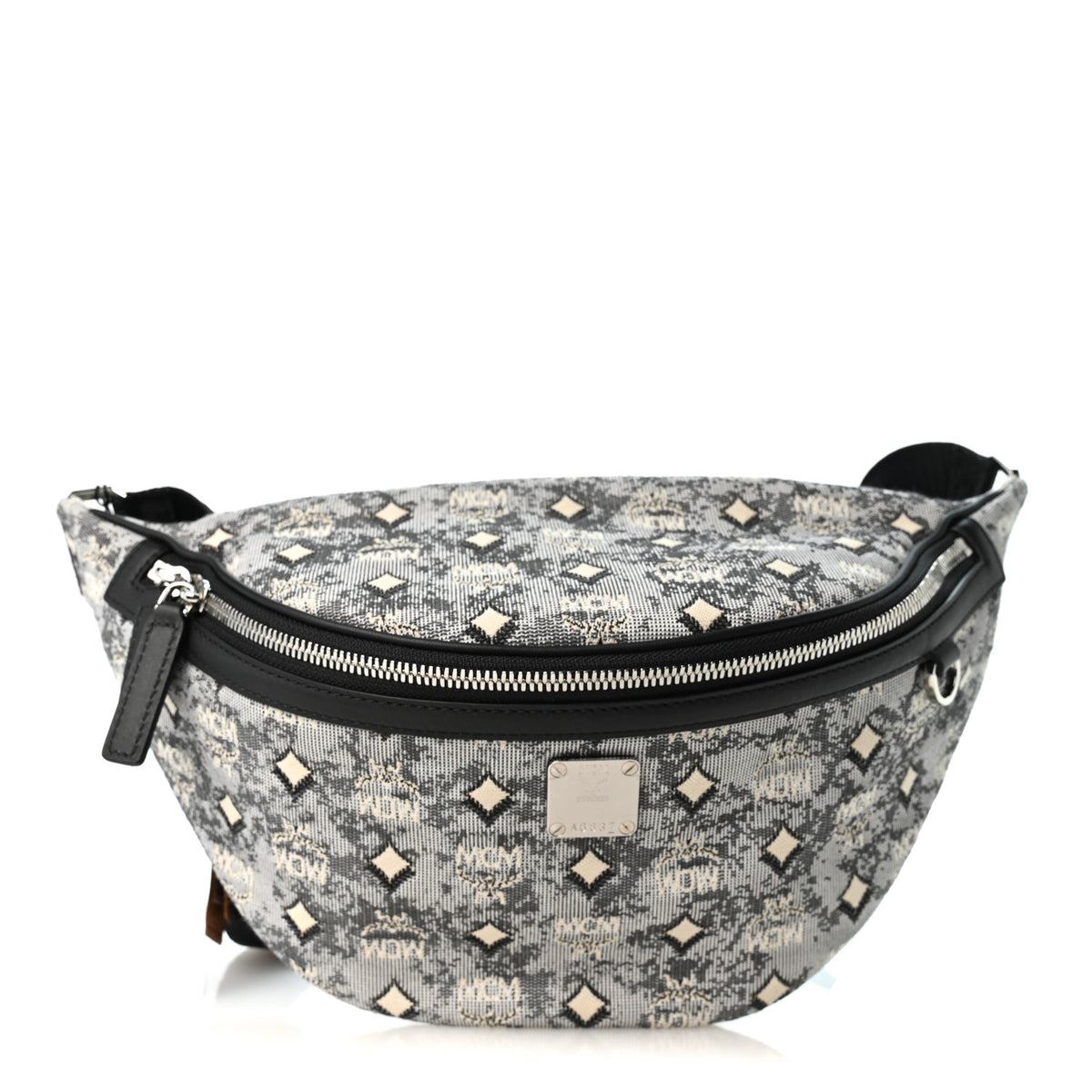 MCM Jacquard Medium Fursten Belt Bag Grey 1 of 9