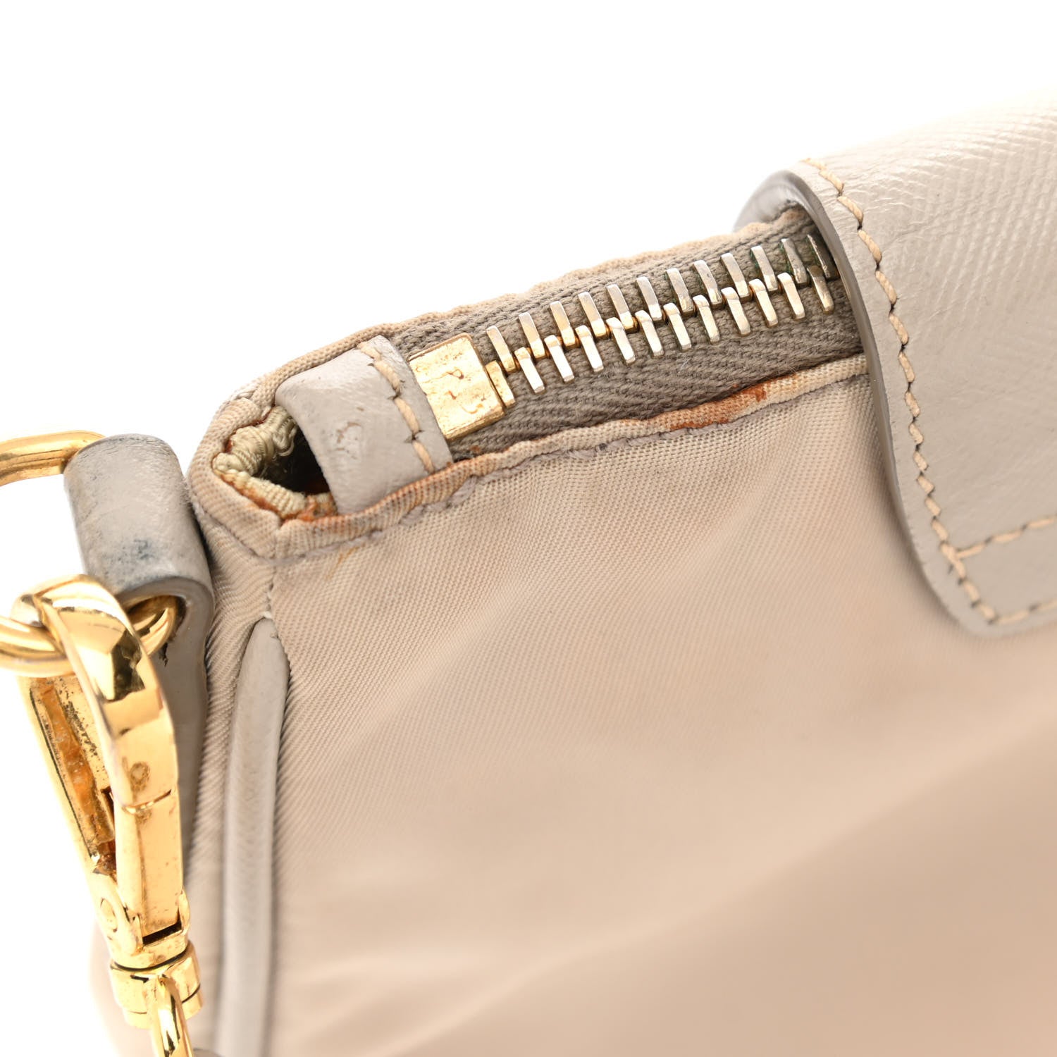 Prada Tessuto Nylon Saffiano Crossbody Bag Talco 13 of 15