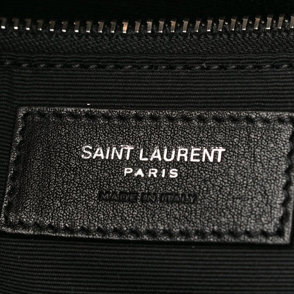 Saint Laurent Raffia Linen Calfskin Rive Gauche Tote Naturale Black 5 of 8