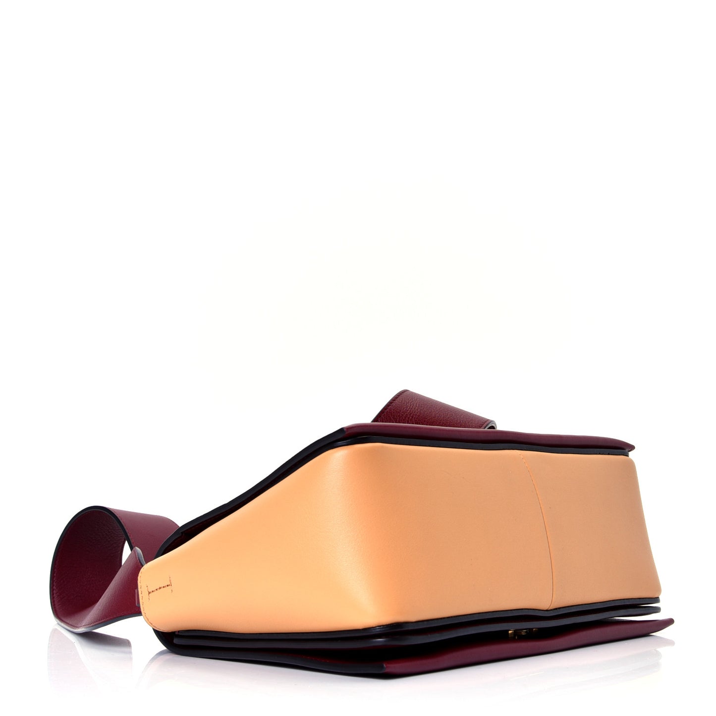 Shiny Smooth Calfskin Medium Frame Shoulder Bag Ruby Nude