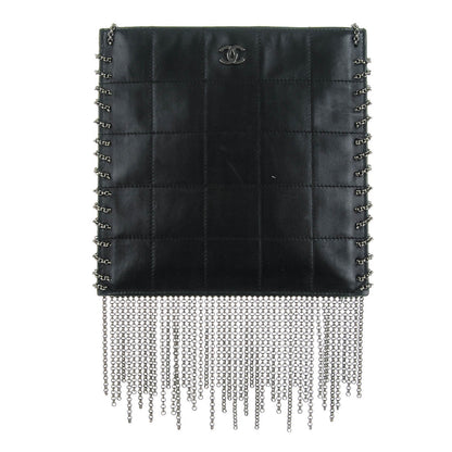 Chanel Lambskin Square Stitched Chain Fringe Crossbody Black 1 of 7