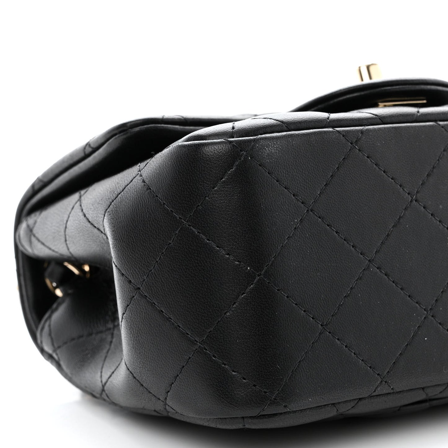 Lambskin Quilted Mini Square Flap Black