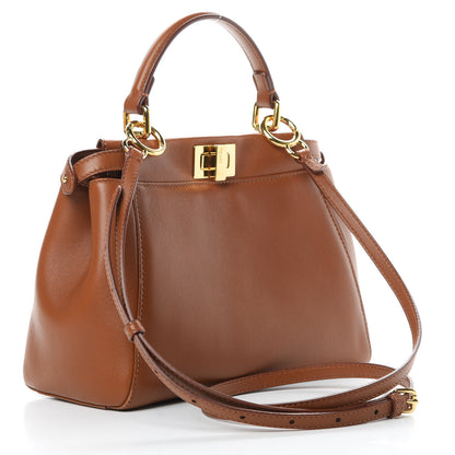 Fendi Nappa Mini Peekaboo Iconic Satchel Corteccia 3 of 15
