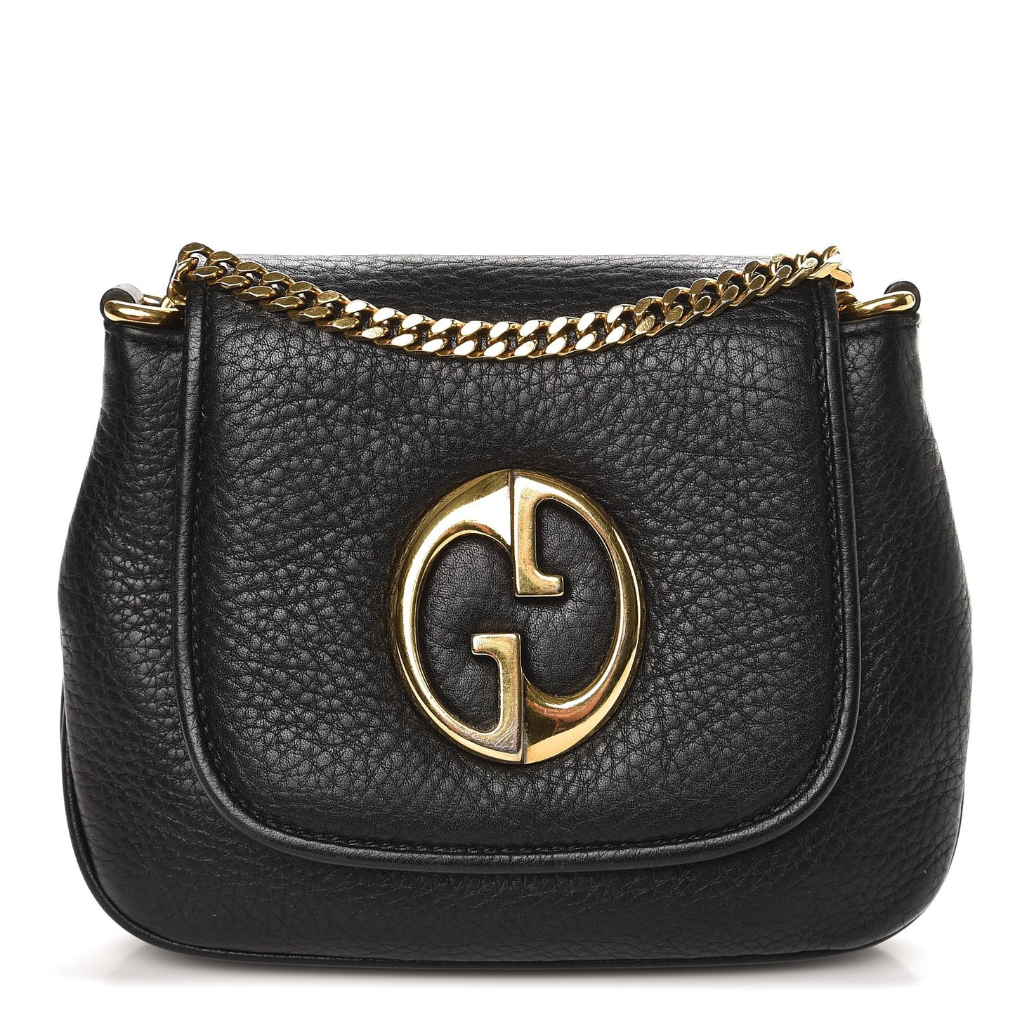 Pebbled Calfskin Small 1973 Chain Shoulder Bag Black