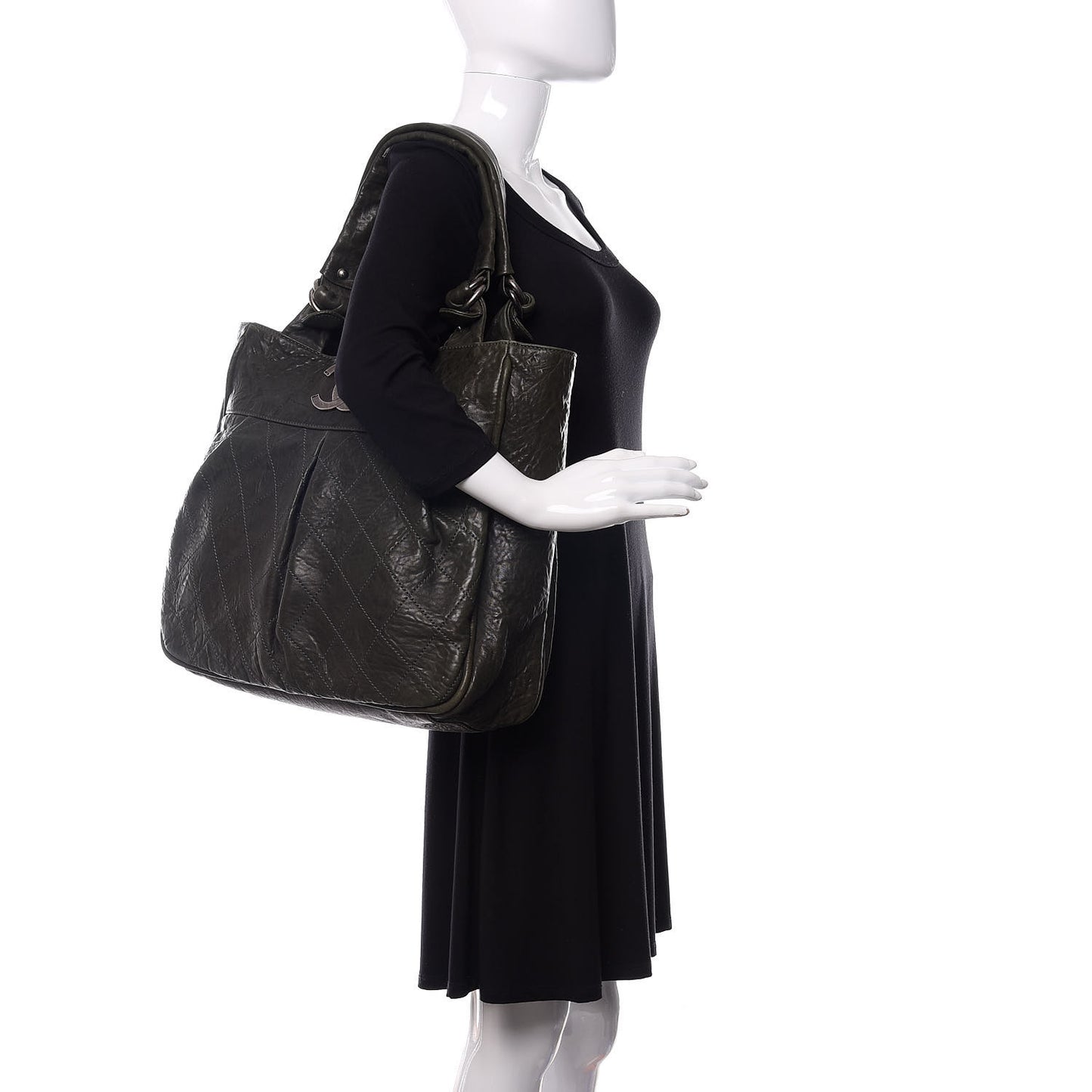 Distressed Lambskin Le Marais Tote Green