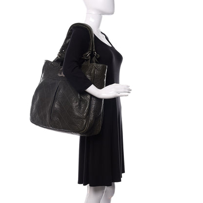 Chanel Distressed Lambskin Le Marais Tote Green 2 of 10