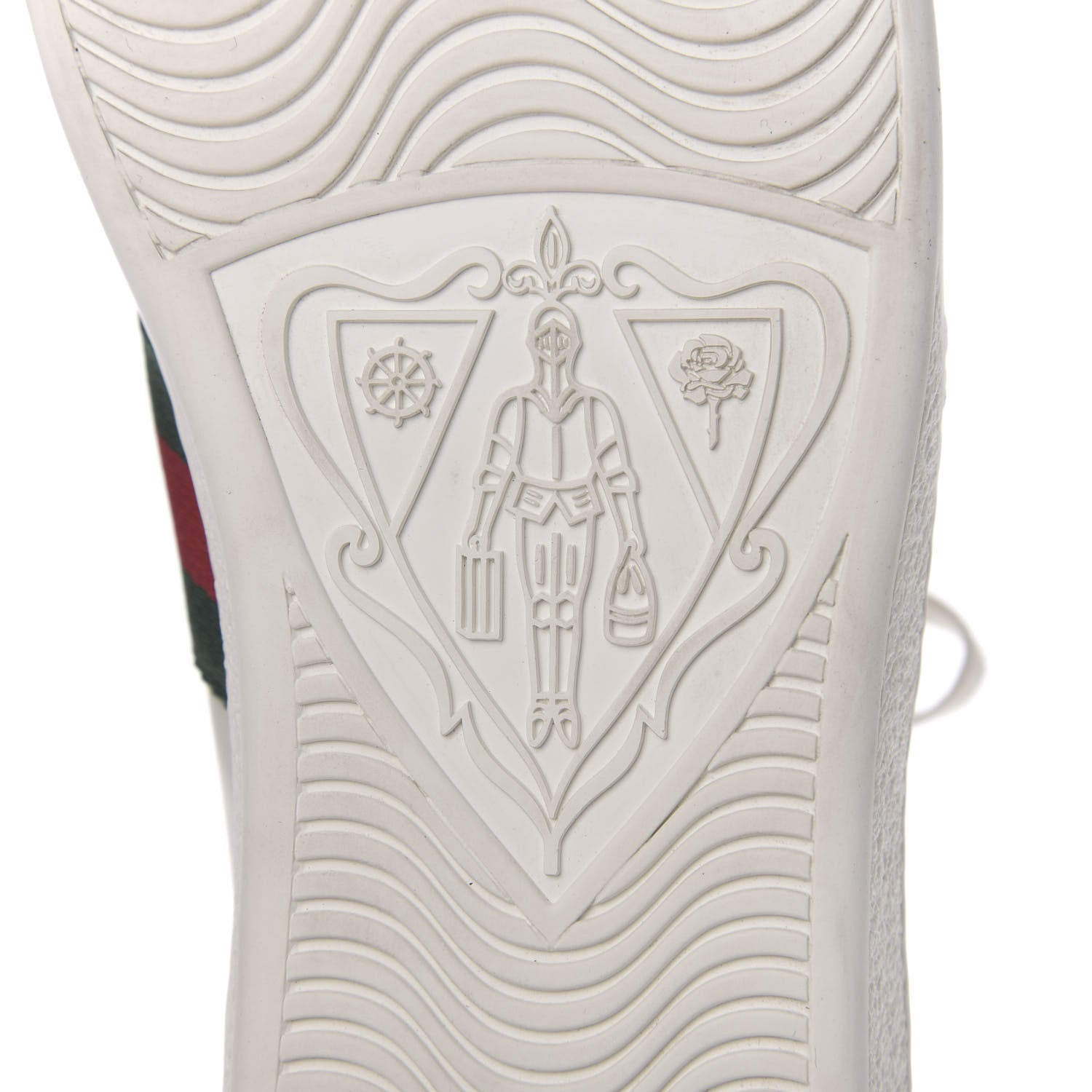 Gucci Calfskin Web Pearl Studded Womens Ace Sneakers 39.5 White 7 of 8