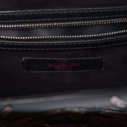 Valentino Garavani Vitello Crystal Loveblade Embellished Medium Glam Lock Rockstud Flap Black 6 of 12