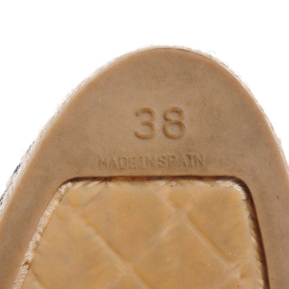 Chanel Lambskin CC Espadrilles 38 Beige Black 6 of 6