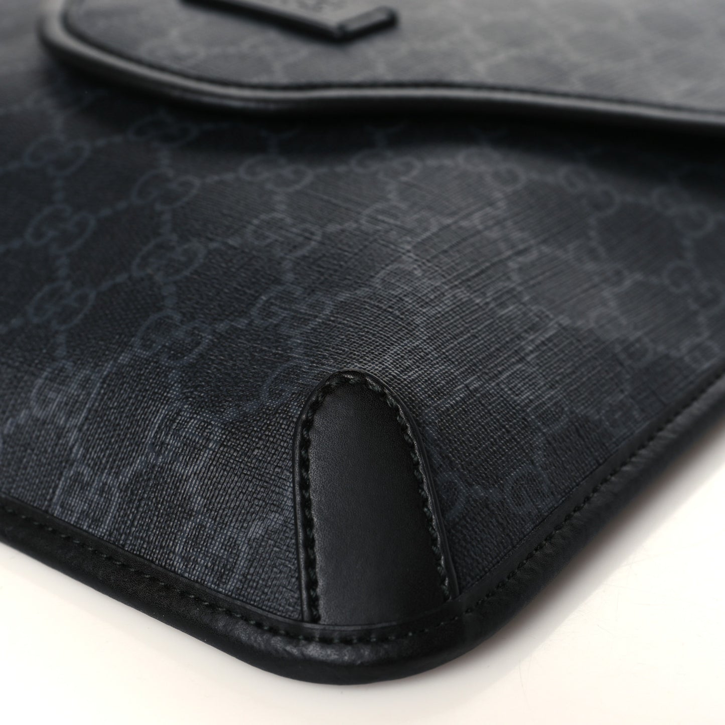GG Supreme Monogram Web Medium Messenger Bag Black Grey