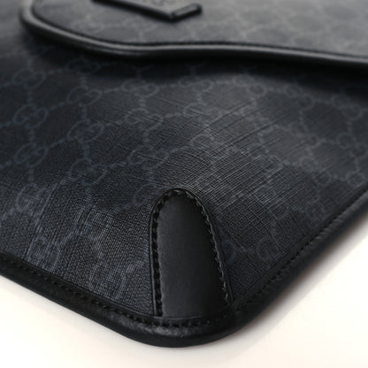Gucci GG Supreme Monogram Web Medium Messenger Bag Black Grey 8 of 8
