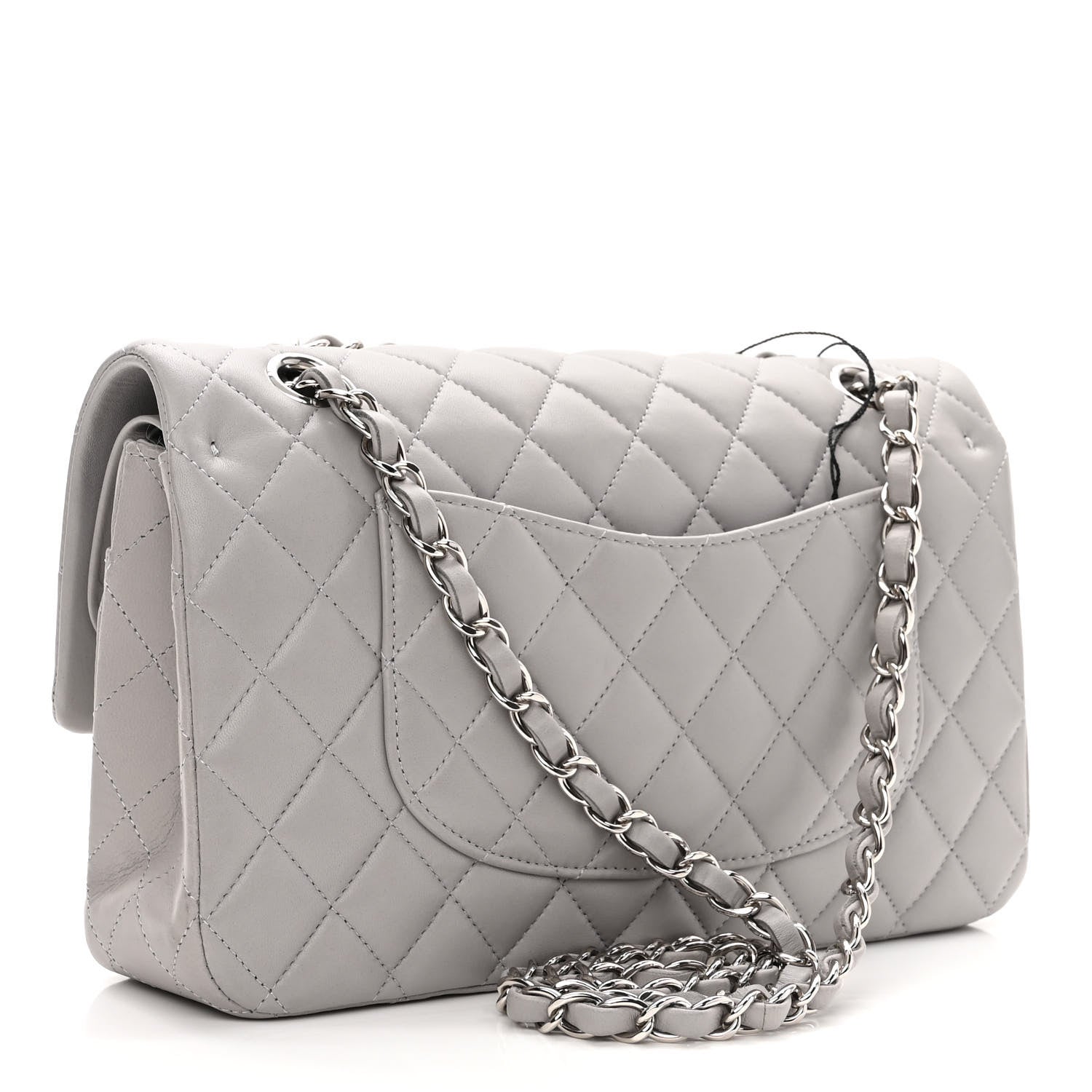 Chanel Lambskin Quilted Medium Double Flap Grey 3 of 11