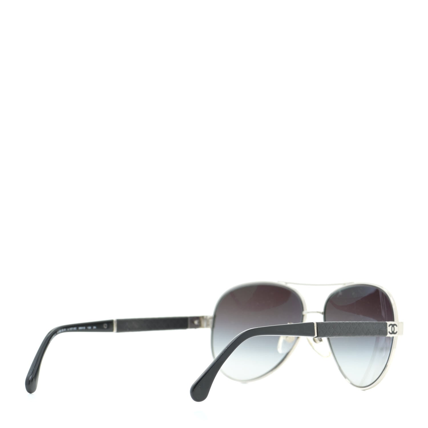 Chanel Lambskin Quilted CC Aviator Sunglasses 4195-Q Black 4 of 7