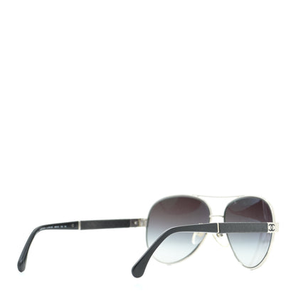 Chanel Lambskin Quilted CC Aviator Sunglasses 4195-Q Black 4 of 7
