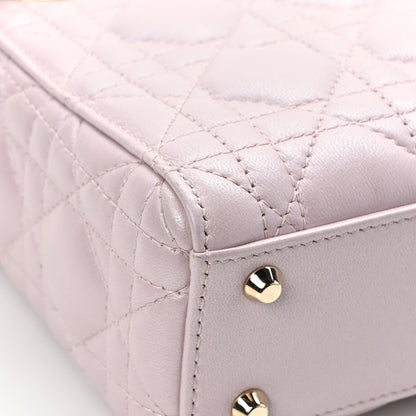 Christian Dior Metallic Lambskin Cannage Mini Lady Dior Lotus 10 of 15