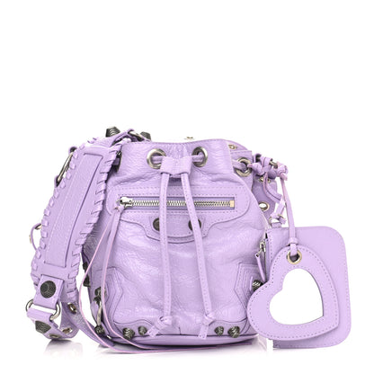 Balenciaga Agneau Arena Le Cagole Bucket Bag XS Lilac 1 of 10